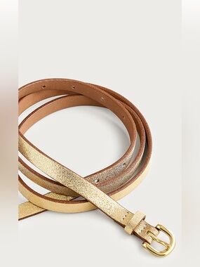 J.Crew Skinny metallic Italian leather belt Small